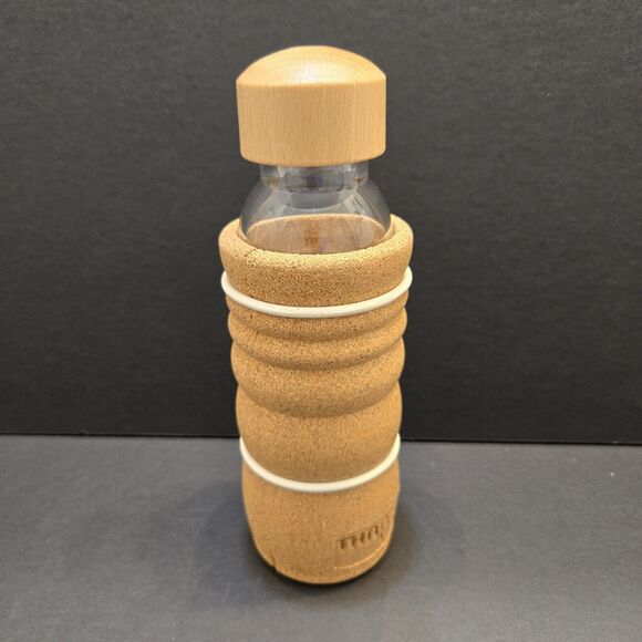 NEW Thank You Brand Drinking Bottle Cork Wrap .3l W/Large Opening Wood Lid - Picture 3 of 14